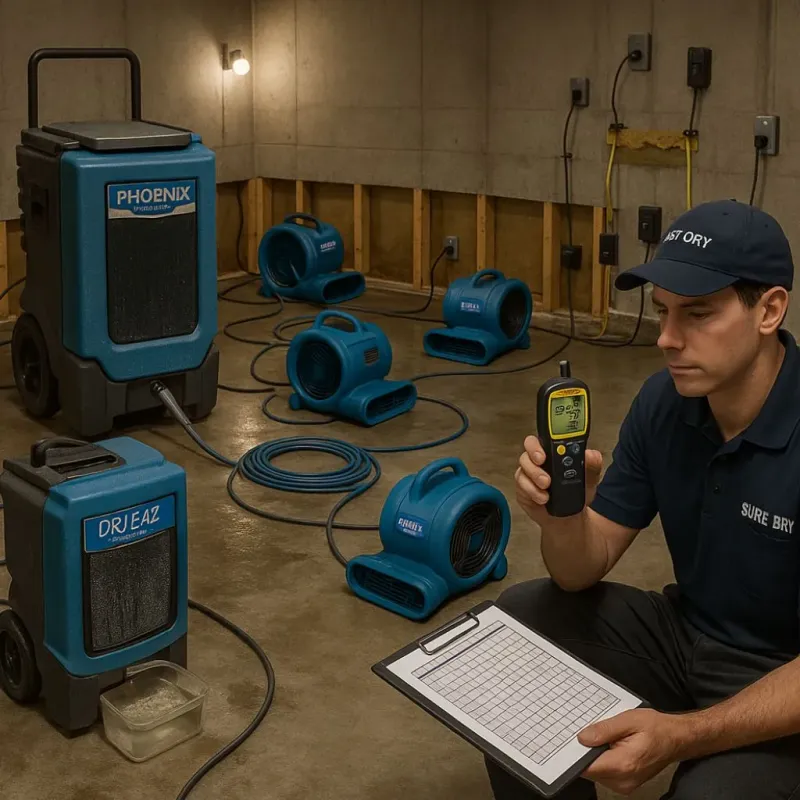 Structural Drying and Dehumidification process in Gonzales, LA